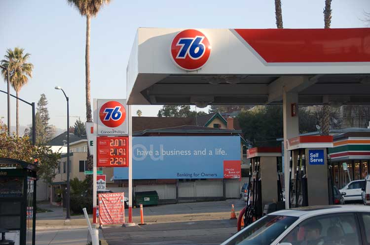 January 23rd gas prices in Oakland.