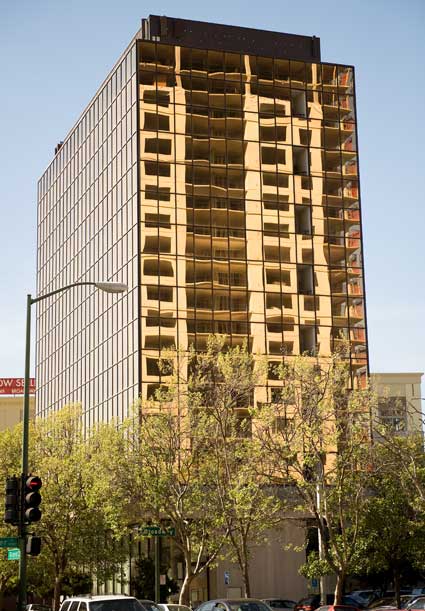 A building in a building in Oakland.