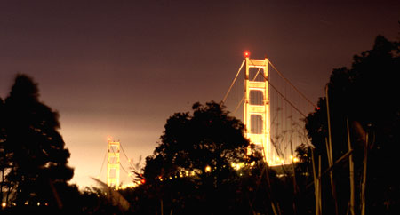The Golden Gate Bridge from the Marin Headlands.