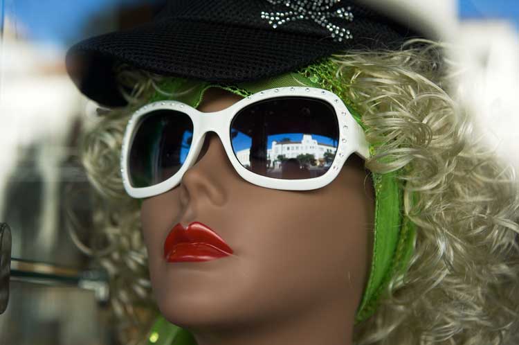 A store window near the Grand Lake theater in Oakland
