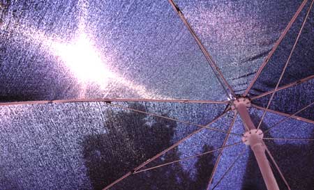 A table umbrella near Oakland City Hall.